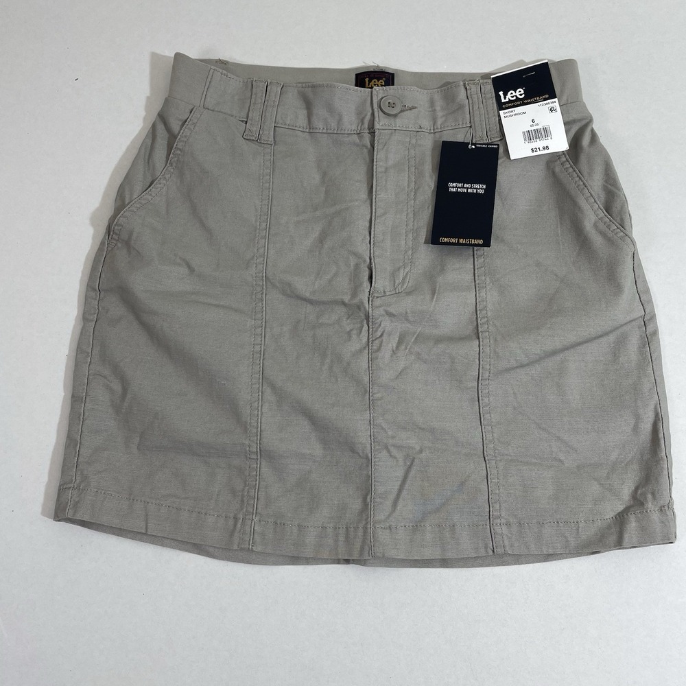 Lee Athletic Skort Mushroom Size 6 Comfort Waistband Pockets Stretch Shorts - Picture 6 of 12